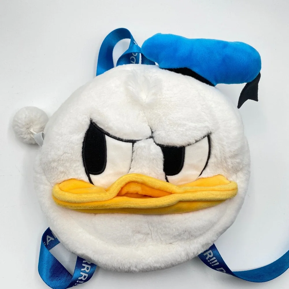 Disney Donald‎ Duck Angry Plush Backpack Blue Straps Kids Toddler Soft Clean